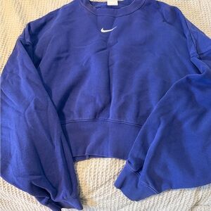 Nike Women's Royal Blue Cropped Hoodie